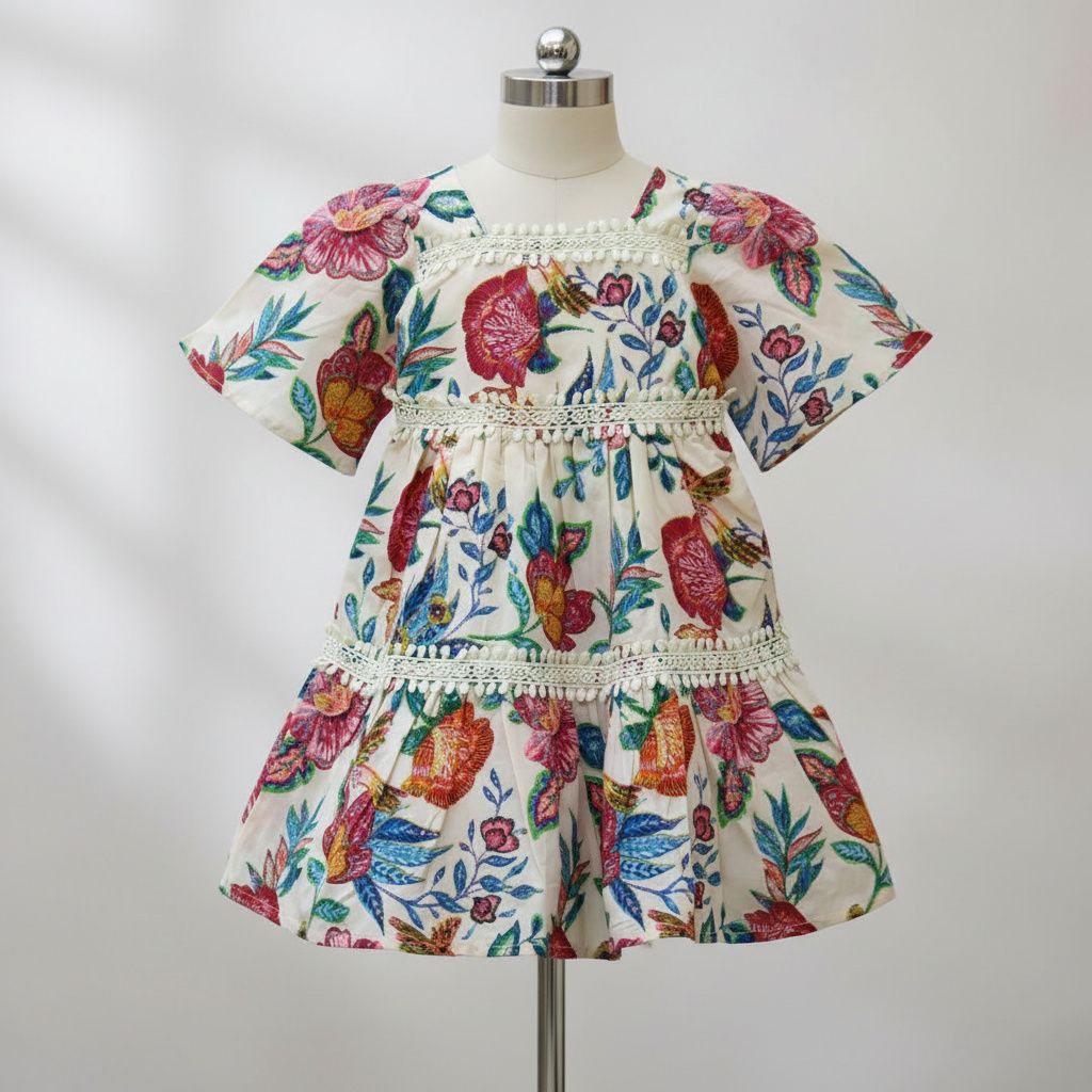 Cotton Floral Frock – Soft, Breathable