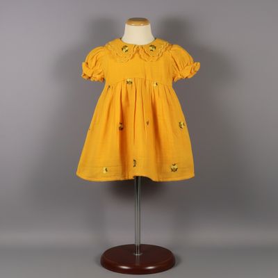 ​Mustard Yellow Embroidered  Frock