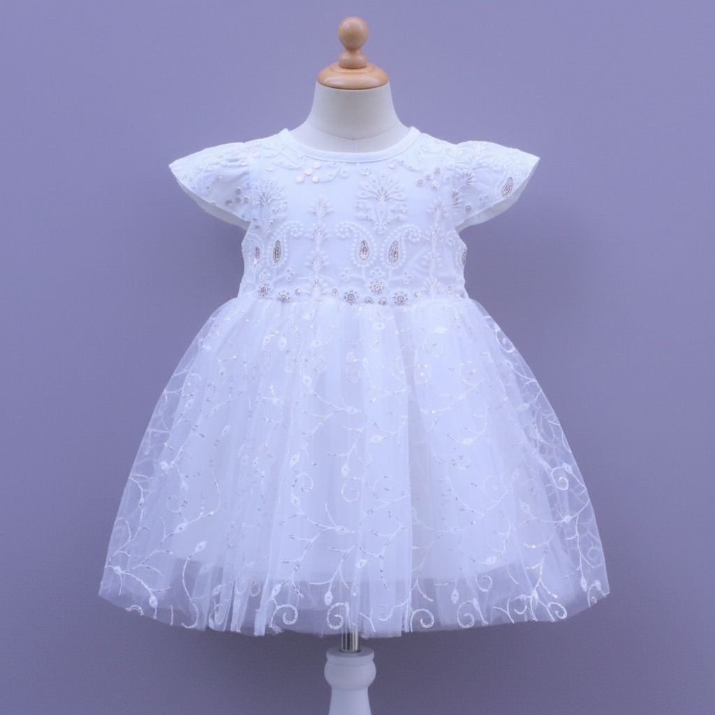 Sequin detailing Net Party Frock