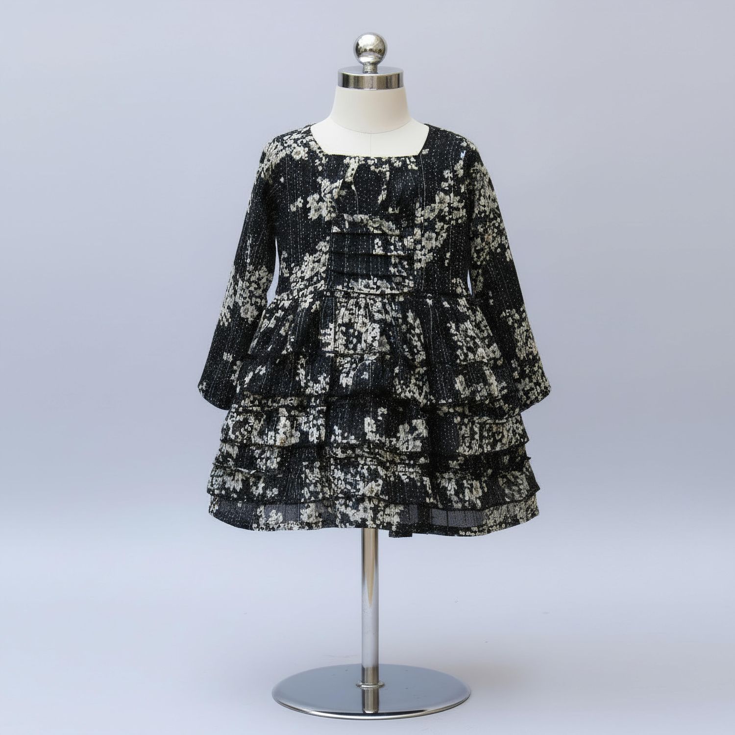 Premium Black Floral Chiffon