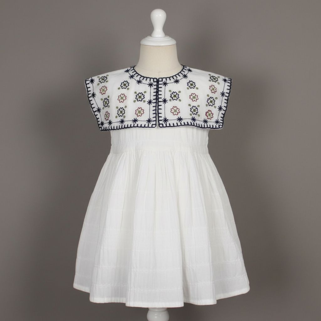 charming white embroidered frock