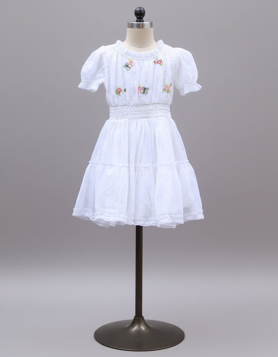 White Embroidered Frock