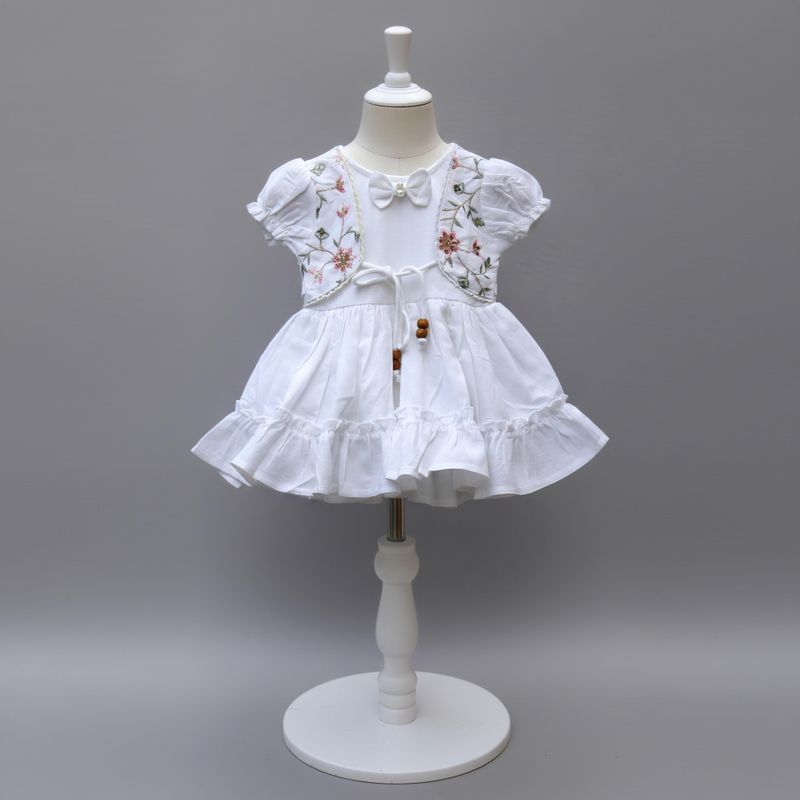 Embroidered below knee Frock with Jacket