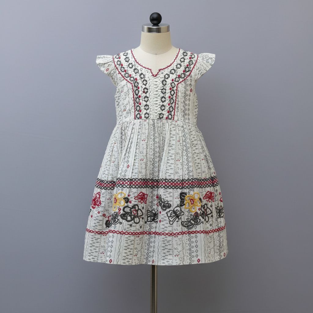 Pure Cotton Baby Girl Embroidered Frock | Soft &amp; Stylish Kids Dress