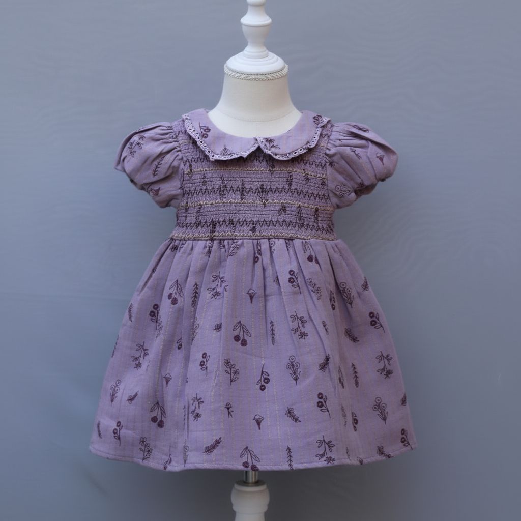 Lavender Smocked Frock | Soft &amp; Comfortable Kids Dress