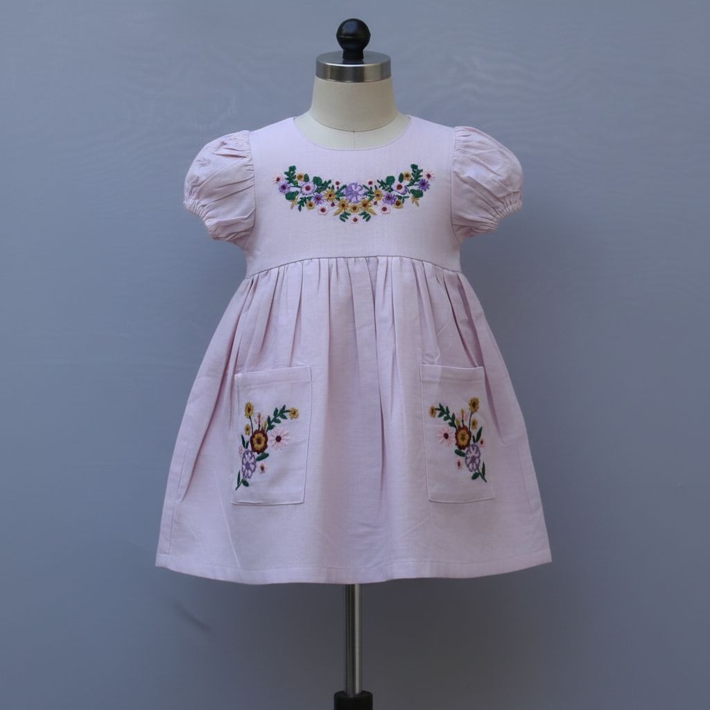 Girl Embroidered Frock with Pockets