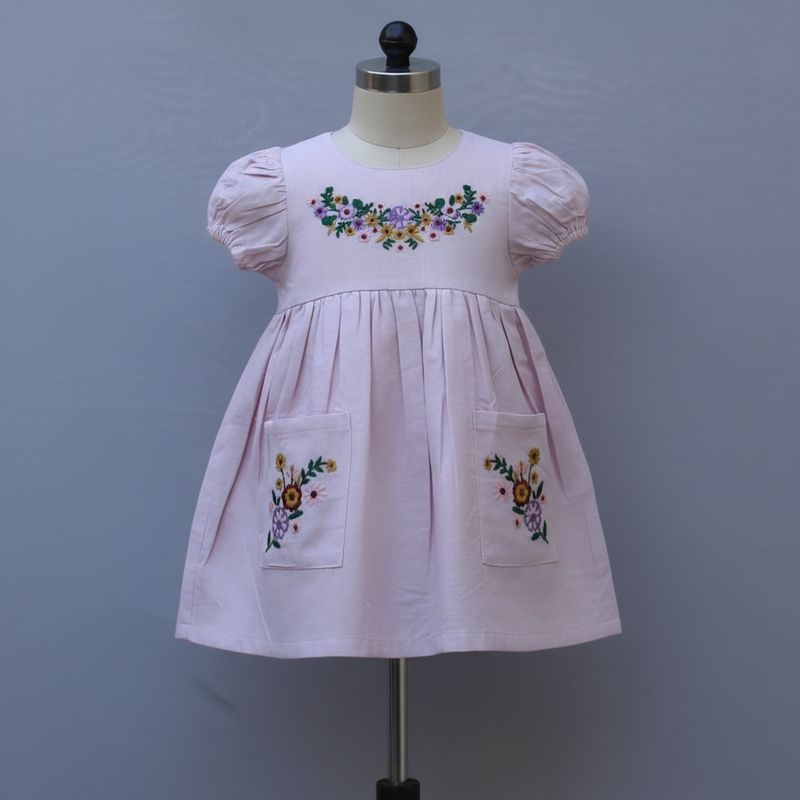 Girl Embroidered Frock with Pockets
