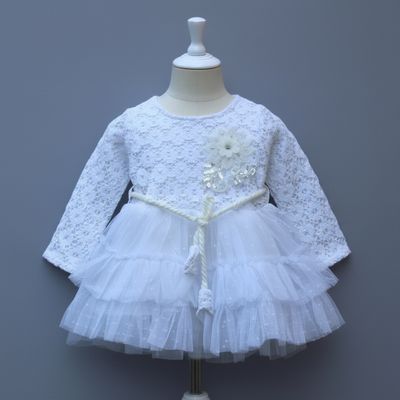 Party Wear Frock | Lace Bodice &amp; Layered Net Dress