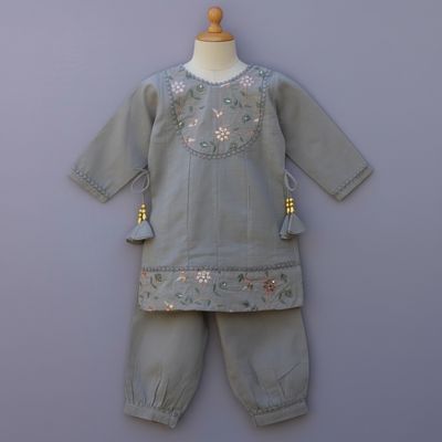 Premium Embroidered Baby Girl Kurti Pant Set | Soft Cotton Ethnic Wear