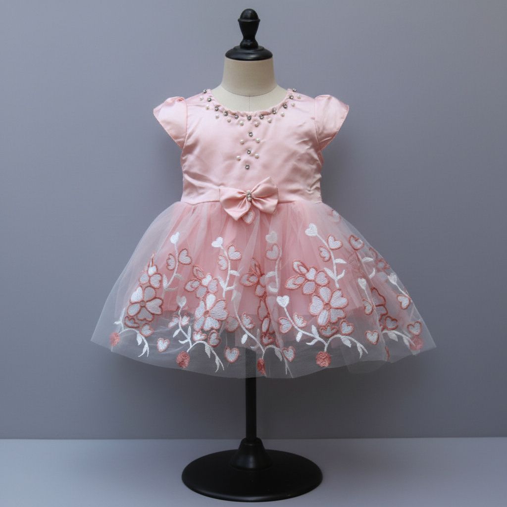 🌸 Baby Girl Peach Party Dress