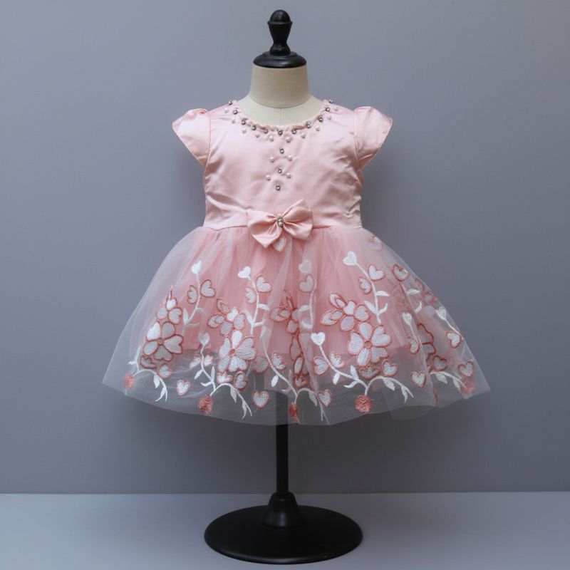 🌸 Baby Girl Peach Party Dress