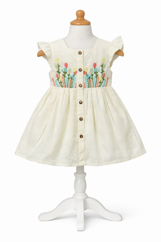 Embroidered  Cotton Frock – Soft, Elegant &amp; Comfort Wear