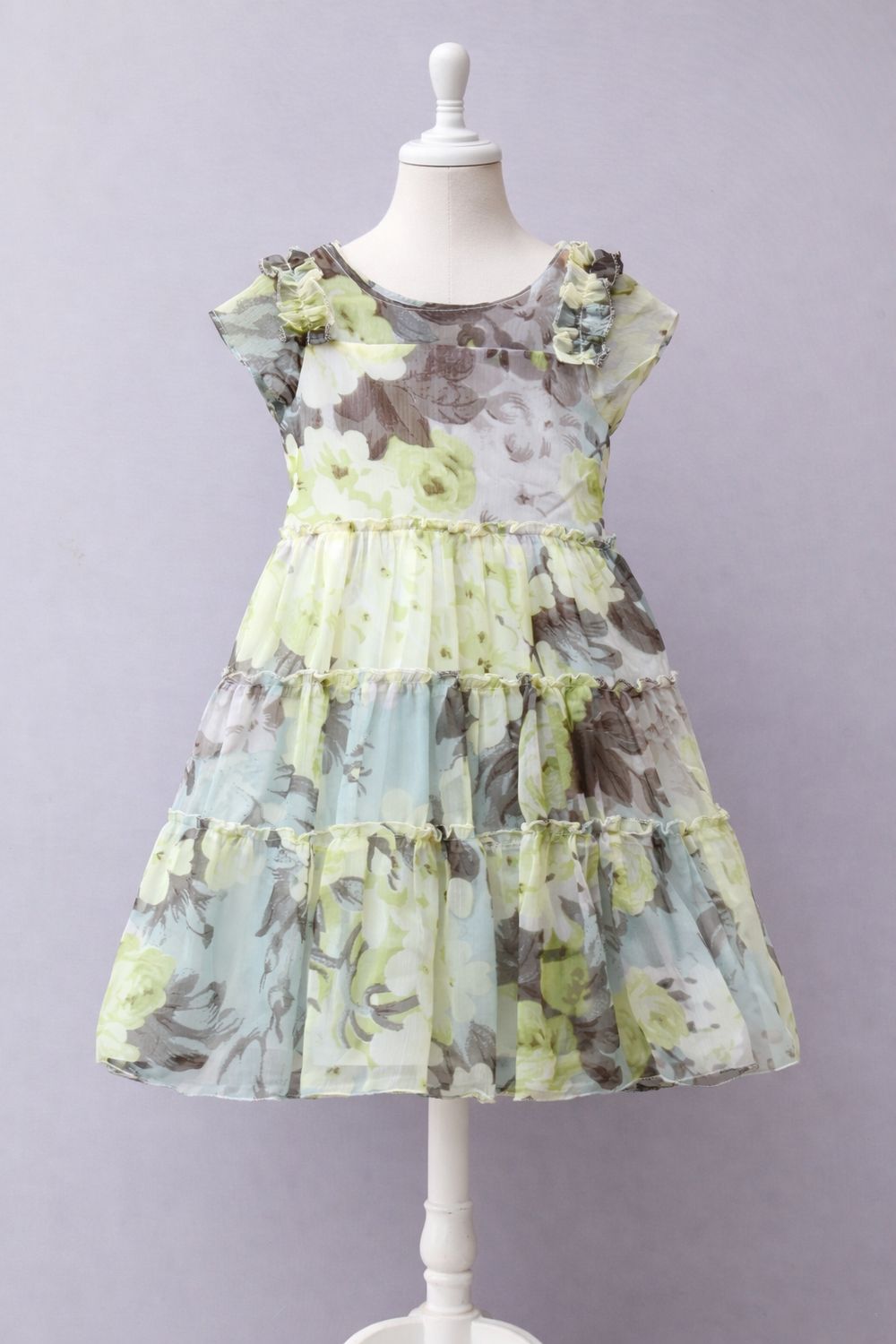🌿 Floral Layered Party Wear Frock – Soft, Elegant &amp; Fully Lined for Comfort