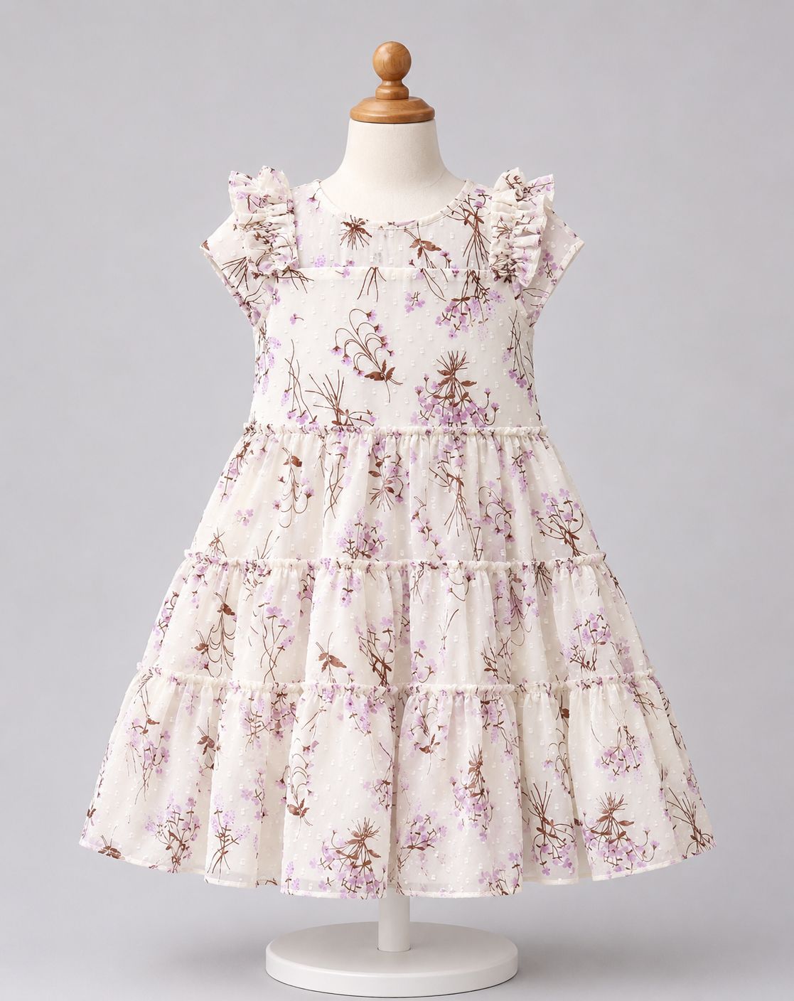 🌸 Girls Floral Layered Maxi Dress with lined cotton (Elegant Frill Style)