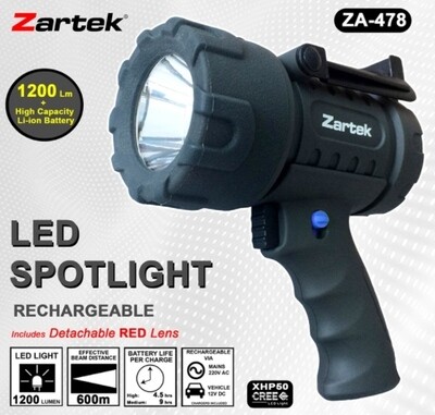 Zartek ZA-478 Rechargeable LED Spotlight 1200LM