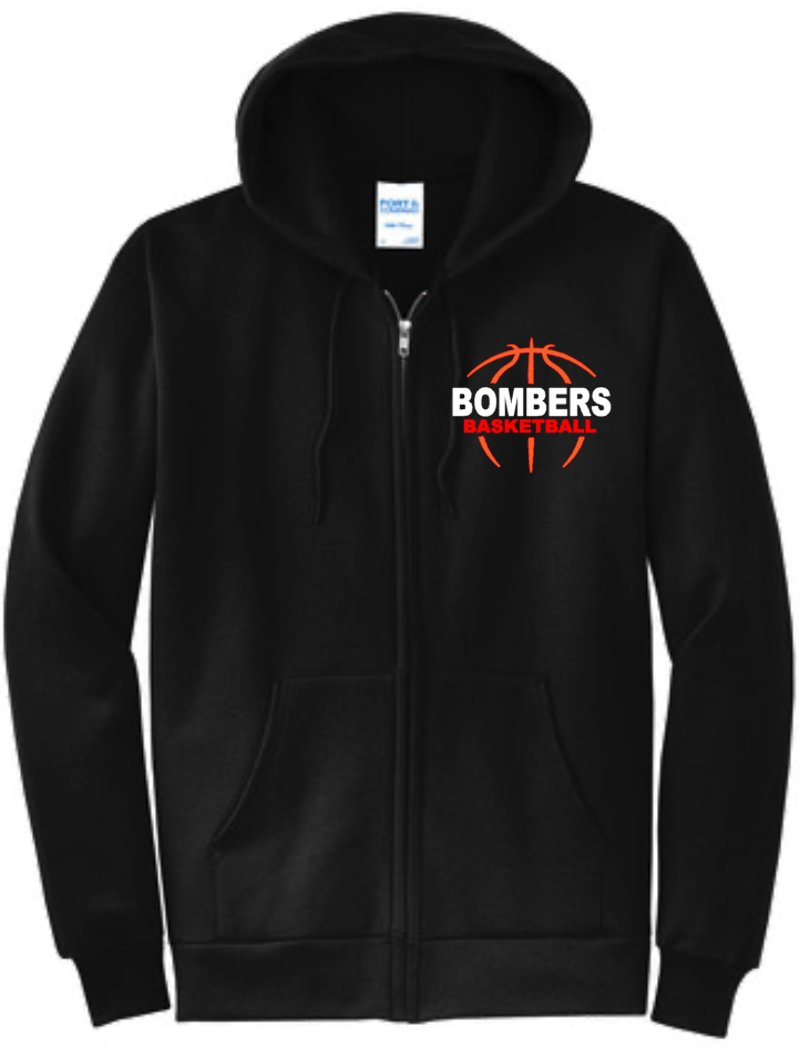 Youth Bombers Basketball Full Zip Sweatshirt