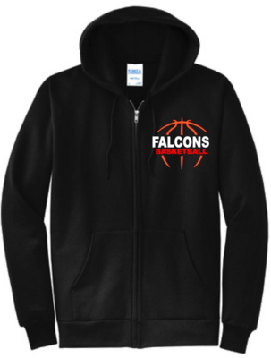 Youth Falcons Basketball Full Zip Sweatshirt
