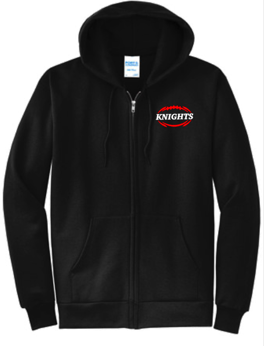 Youth Knights Football Full Zip Sweatshirt