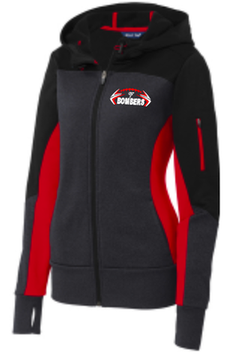 Bombers Football Ladies Hooded Zip Up