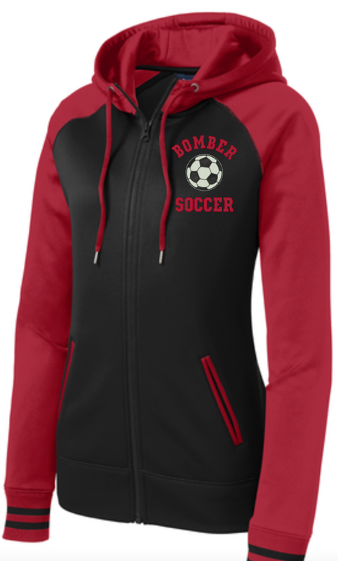 Bombers Soccer Ladies Colorblock Hooded Zip Up