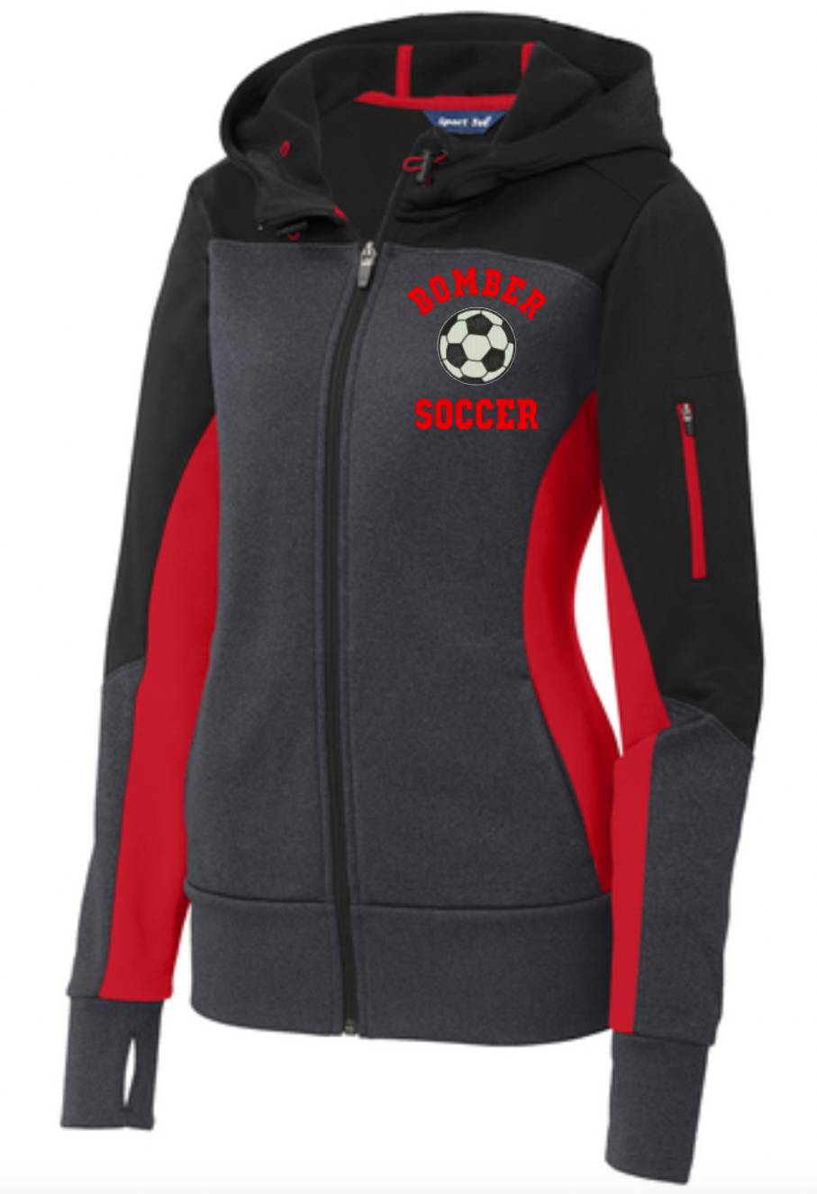 Bombers Soccer Ladies Hooded Zip Up