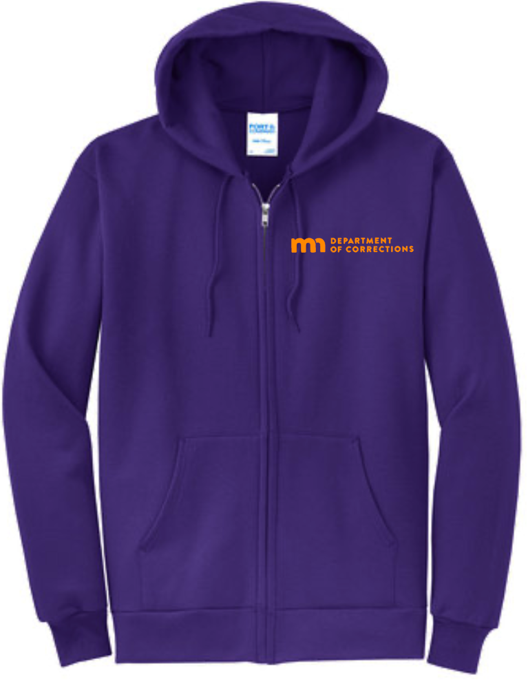 MN Correction Purple Zip Up Hooded Sweatshirt