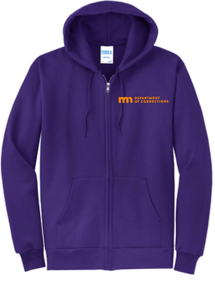 MN Correction Purple Zip Up Hooded Sweatshirt