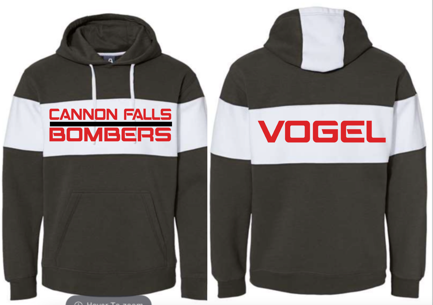 Cannon Falls Bombers Block Hoodie