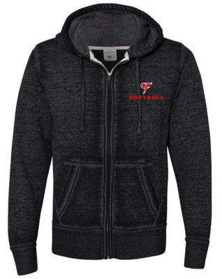 Cannon Falls Softball Vintage Zip Up Hoodie