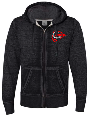 KW Baseball #1 Vintage Zip Up Hoodie