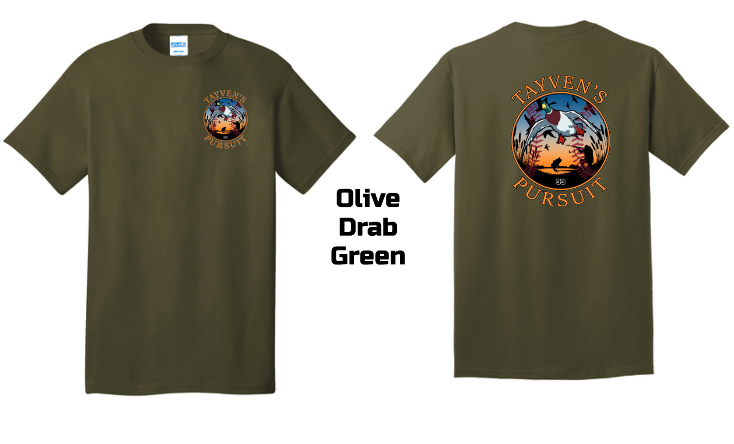 Olive Drab Green - Front &amp; Back Logo