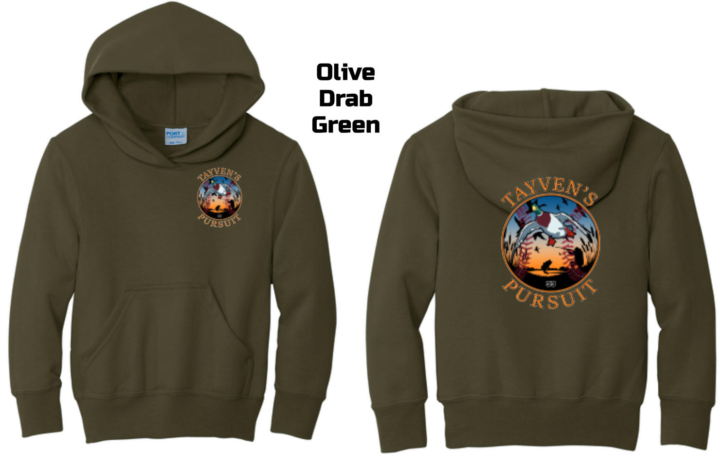 Olive Drab Green - Front &amp; Back Logo