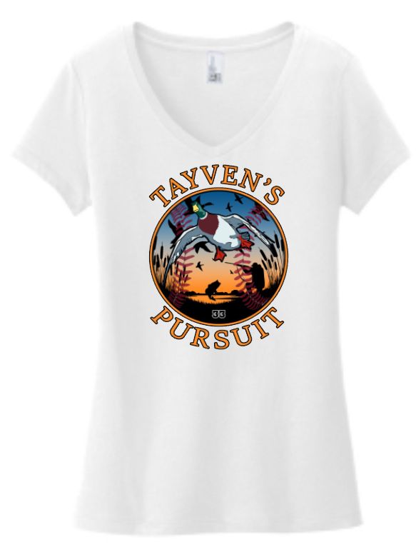 White Women&#39;s District V-Neck Big Front