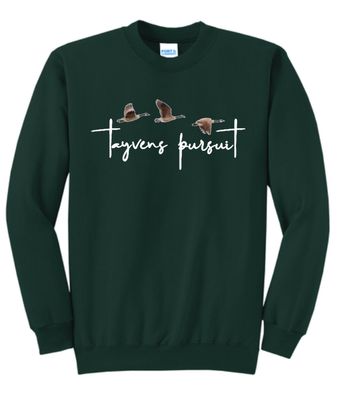 Dark Green - Embroidered Geese