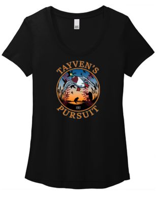 Black Women&#39;s District Scoopneck - Big Front Logo