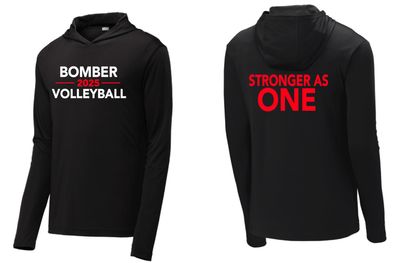 Bomber Volleyball Stronger As One Performance Hooded Tee