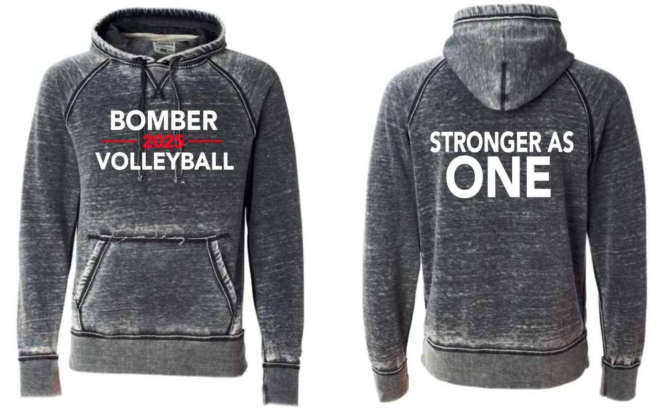 Bomber Volleyball Stronger As One Vintage Hoodie