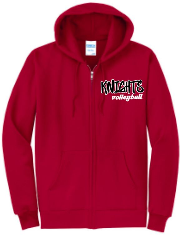Knights Volleyball  Full Zip Hooded Sweatshirt