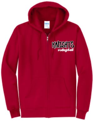 Knights Volleyball  Full Zip Hooded Sweatshirt