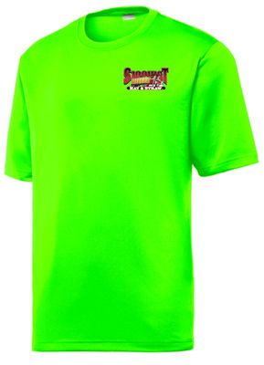 Neon Green Sport Tek Tee - Small Chest Logo - Hay &amp; Straw