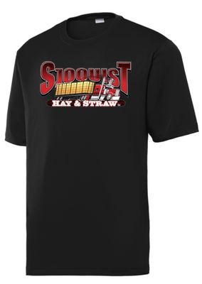 Black Sport Tek Tee - Big Chest Logo - Hay &amp; Straw