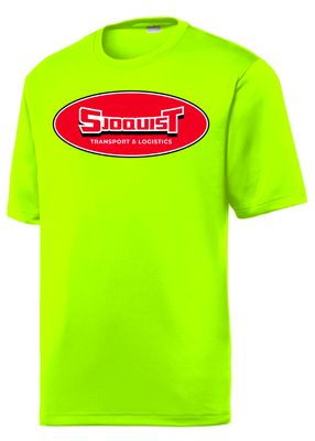 Neon Yellow Sport Tek Tee - Big Chest Logo - Transport &amp; Logistics