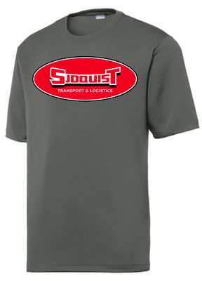 Dark Smoke Grey Sport Tek Tee - Big Chest Logo - Transport &amp; Logistics