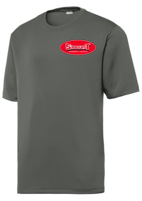 Dark Smoke Grey Sport Tek Tee - Small Chest Logo - Transport &amp; Logistics