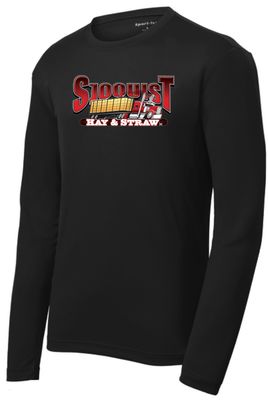 Black Sport Tek Long Sleeve Tee - Big Chest Logo - Hay &amp; Straw