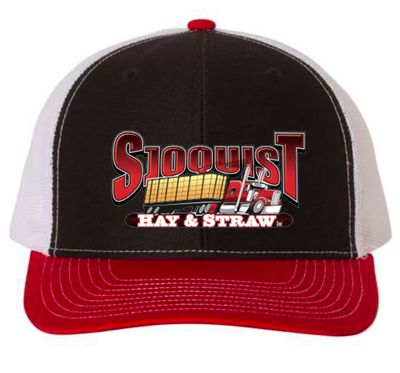 Richardson 112 - Black/White/Red - Big Logo Hay &amp; Straw