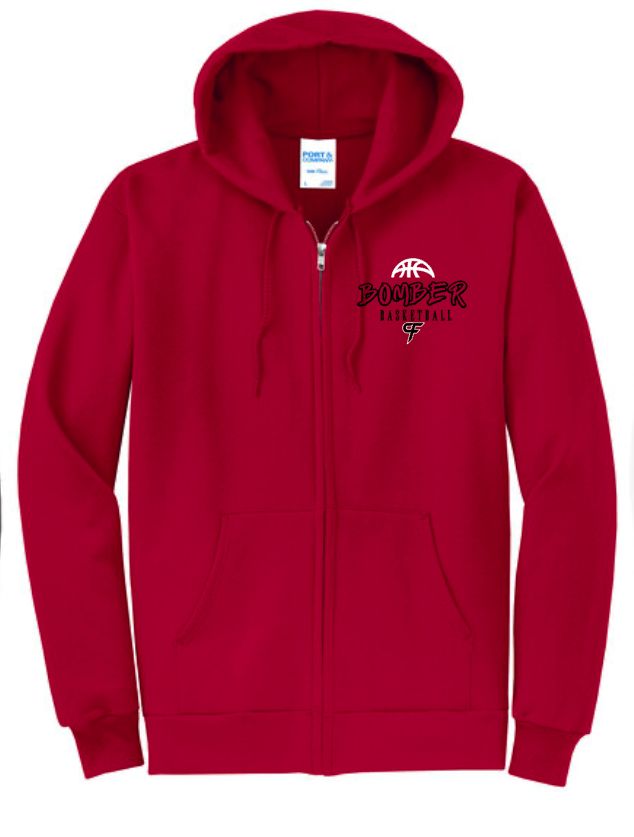 Bomber Basketball Full Zip Hooded Sweatshirt