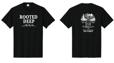 Rooted Deep Black P &amp; C Tee
