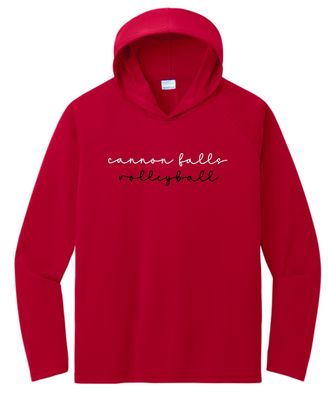 Cannon Falls Volleyball Simple Performance Hooded Tee