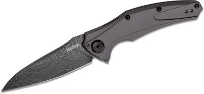 Kershaw Bareknuckle 3.5" Flipper / Gray Aluminum / Damascus